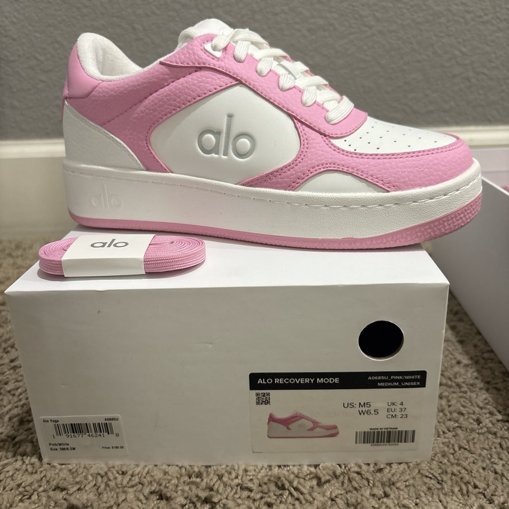ALO Yoga Pink and White Chunky Sneakers